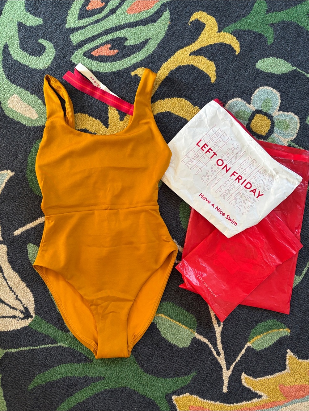 Left On Friday Women’s ' One-Piece Swimsuit in Mustard Size Small